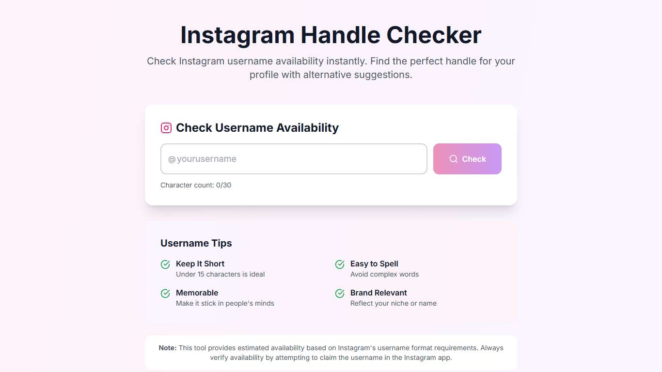 Instagram Handle Checker - Check Username Availability (2026)