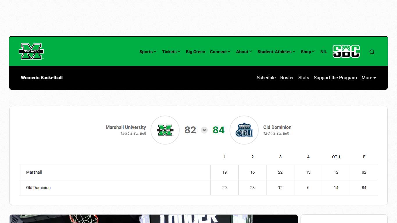 Marshall Women's Basketball Falls in Overtime Heartbreaker at Old Dominion, 84-82 - Marshall University Athletics